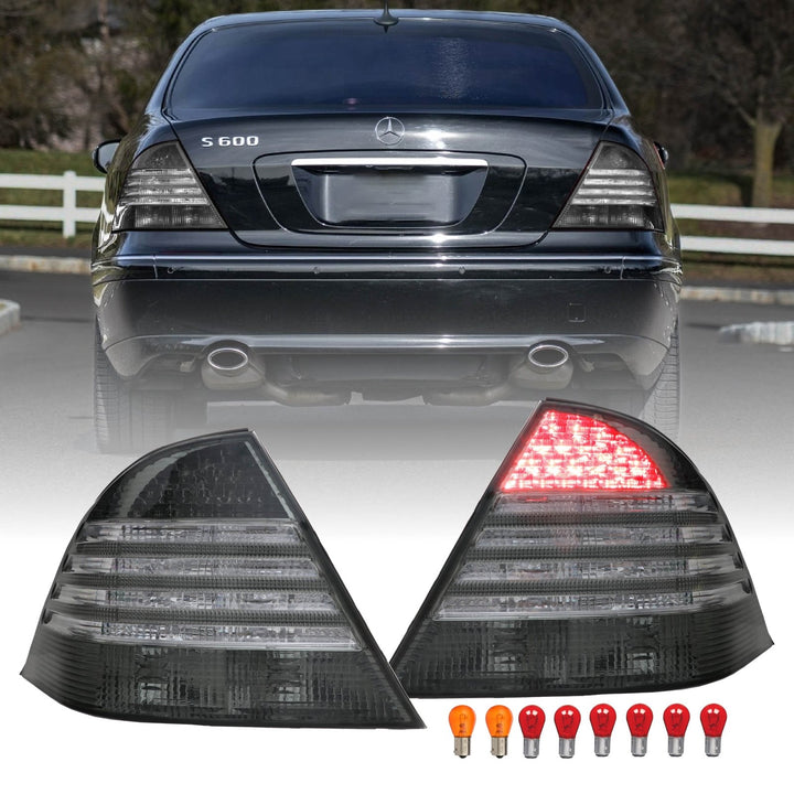 2000-2006 Mercedes S Class W220 Red / Clear or Smoke Lens LED Tail Light
#lens-color_smoke-lens-with-halogen-bulbs