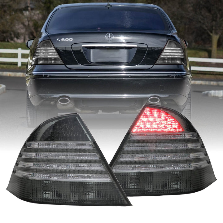 2000-2006 Mercedes S Class W220 Red / Clear or Smoke Lens LED Tail Light
#lens-color_smoke-lens