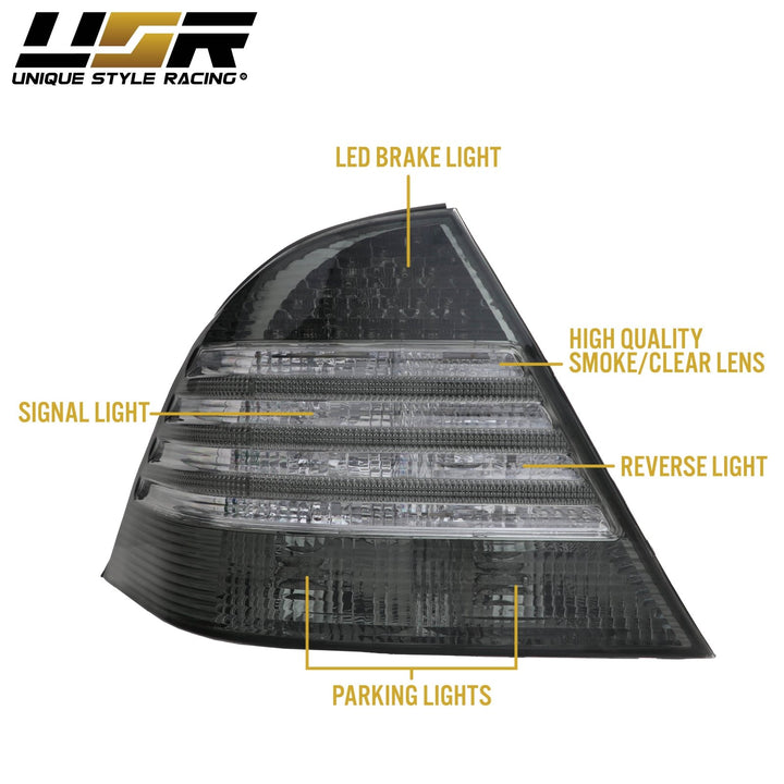 2000-2006 Mercedes S Class W220 Red / Clear or Smoke Lens LED Tail Light
#lens-color_smoke-lens