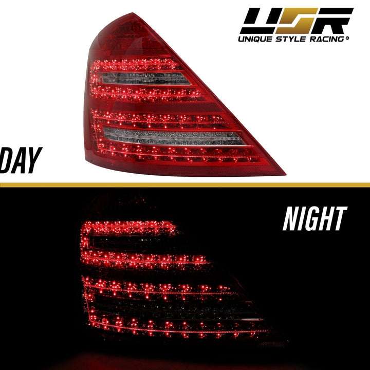 2007 - 2009 Mercedes S Class W221 Facelift Style Red/Clear LED Rear Tail Light