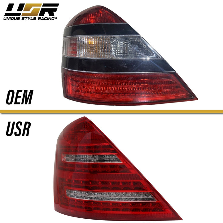 2007 - 2009 Mercedes S Class W221 Facelift Style Red/Clear LED Rear Tail Light