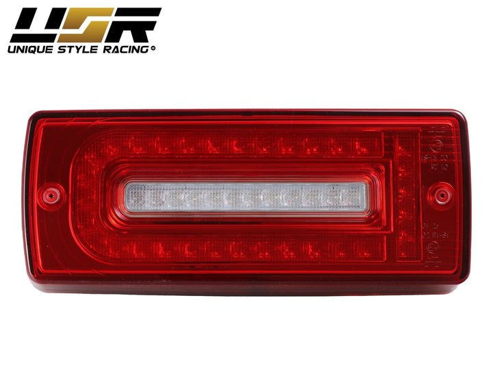 2007 - 2018 Mercedes W463 G Class w/ 2019 + W464 OEM Style LED Light Bar & LED Sequential Turn Signal Red/Clear or Smoke Lens Tail Light
#lens-color_red-clear-lens