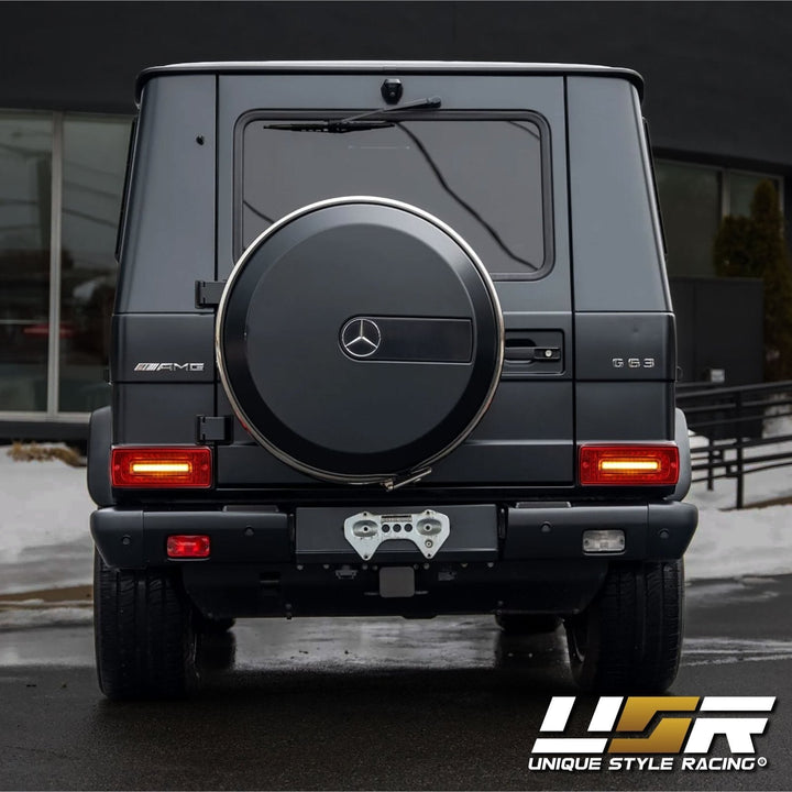 2007 - 2018 Mercedes W463 G Class w/ 2019 + W464 OEM Style LED Light Bar & LED Sequential Turn Signal Red/Clear or Smoke Lens Tail Light
#lens-color_red-clear-lens