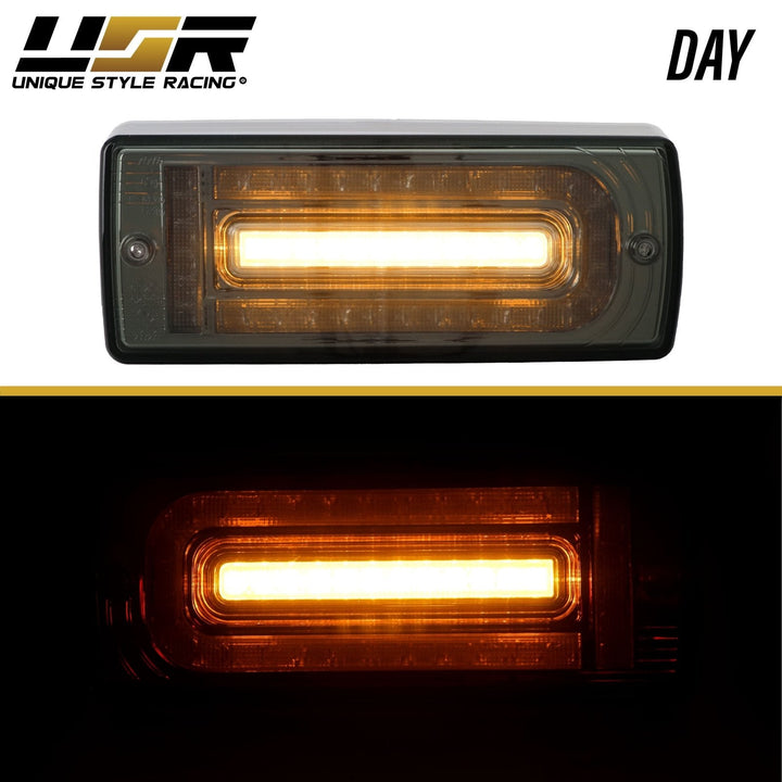2007 - 2018 Mercedes W463 G Class w/ 2019 + W464 OEM Style LED Light Bar & LED Sequential Turn Signal Red/Clear or Smoke Lens Tail Light
#lens-color_smoke-lens