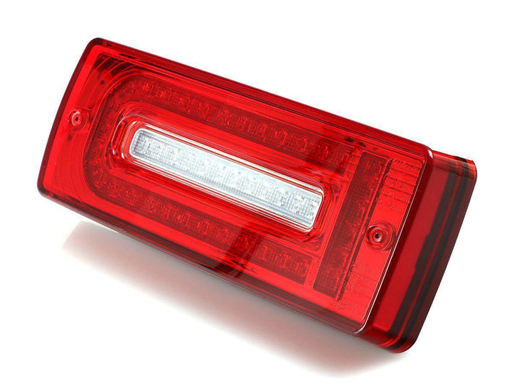 2007 - 2018 Mercedes W463 G Class 2019+ W464 OEM Style LED Red/Clear OR Smoke Tail Lights + Tail Light Protection Guard Grills