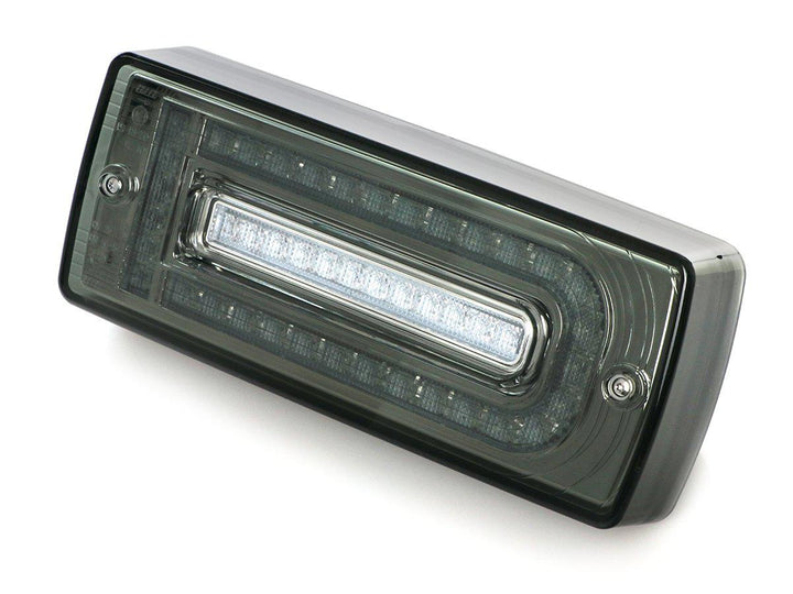 2007 - 2018 Mercedes W463 G Class 2019+ W464 OEM Style LED Red/Clear OR Smoke Tail Lights + Tail Light Protection Guard Grills