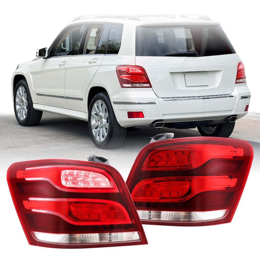 2009 - 2012 Mercedes X204 GLK Class Facelift Style Red / Clear Lens LED Tail Lights