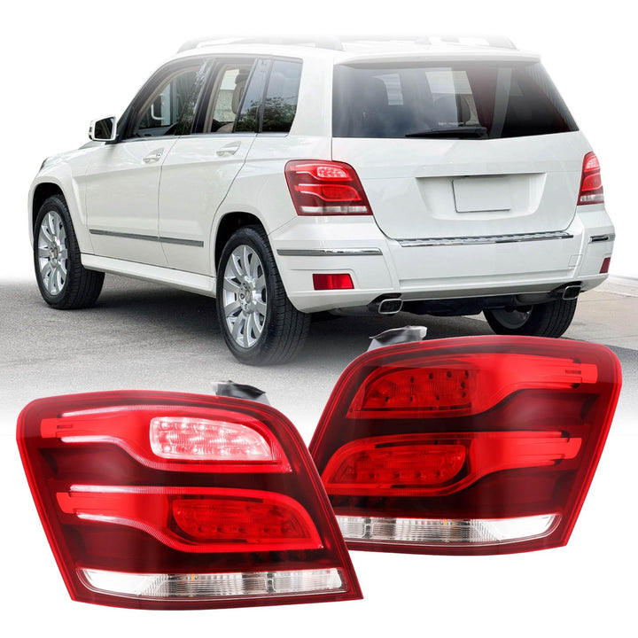 2009 - 2012 Mercedes X204 GLK Class Facelift Style Red / Clear Lens LED Tail Lights