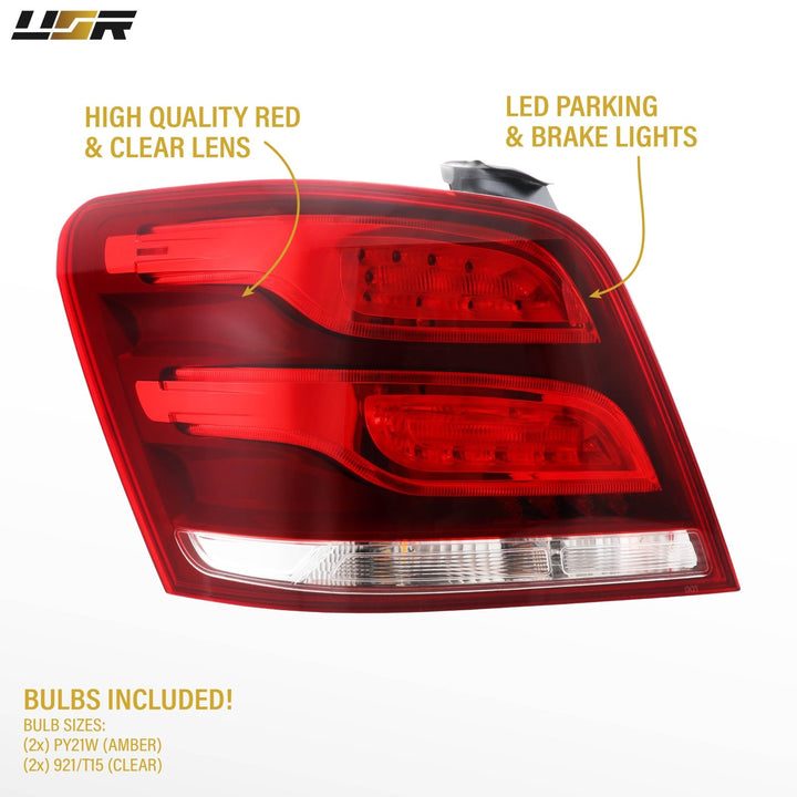 2009 - 2012 Mercedes X204 GLK Class Facelift Style Red / Clear Lens LED Tail Lights