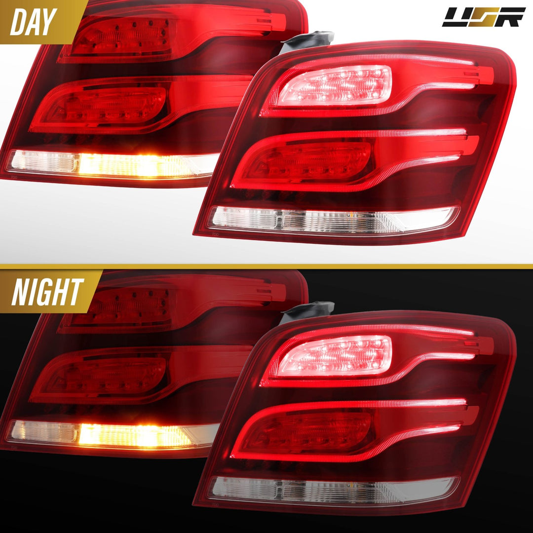 2009 - 2012 Mercedes X204 GLK Class Facelift Style Red / Clear Lens LED Tail Lights