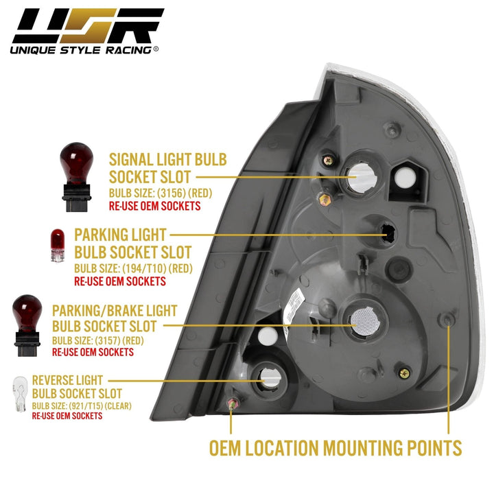 2002 - 2006 Nissan Altima 4D Sedan Euro Style All Clear Lens Tail Lights
#light-source_incandescent
