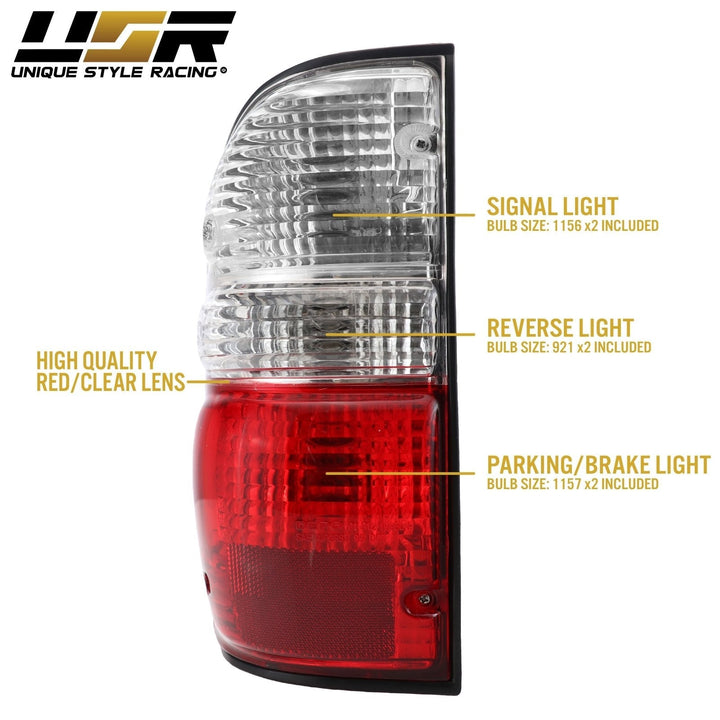 2001 - 2004 Toyota Tacoma Red/Clear or Red/Smoke Rear Tail Lights
#lens-color_red-clear-lens