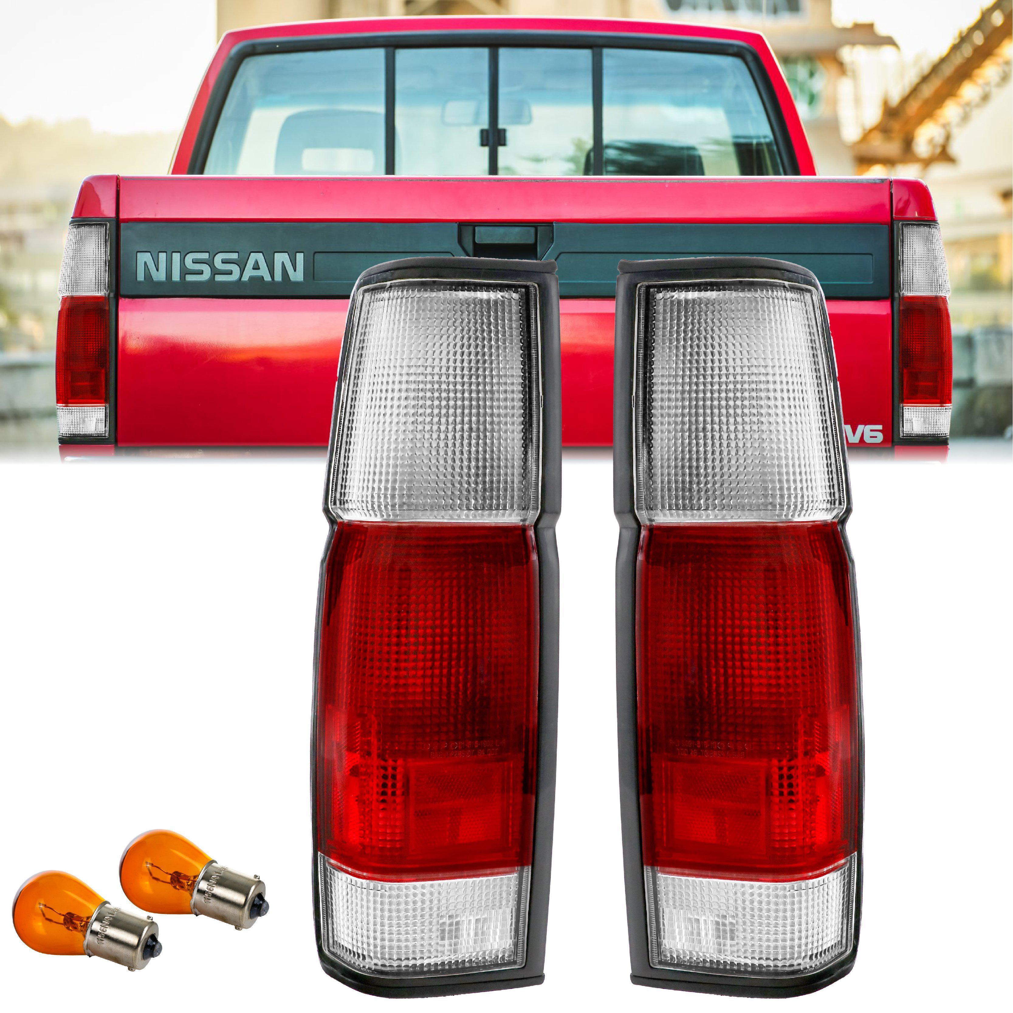 1986-1997 Nissan Hardbody Pickup Truck Red/Clear Tail Lights