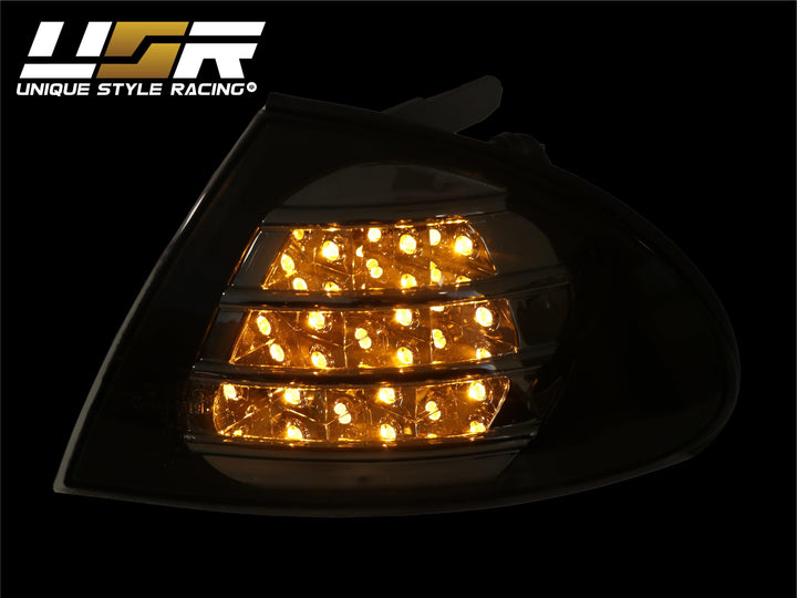 1999-2001 BMW 3 Series E46 4D / 5D Crystal Clear or Crystal Smoke Lens Amber LED Corner Signal Light - Made by DEPO