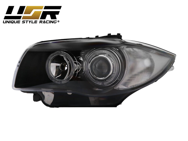 2008-2012 BMW E82 / E88 1 Series DEPO OE Style Euro Clear Corner V2 LED Angel Eye Halo Projector Headlights