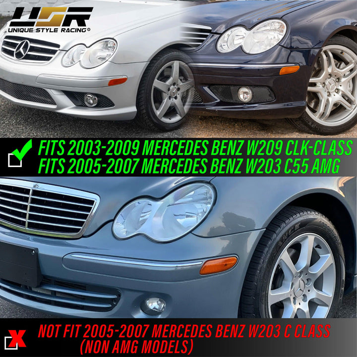 2003-2009 Mercedes CLK Class W209 Crystal Clear or Crystal Smoke Front Bumper Side Marker Light - Made by DEPO