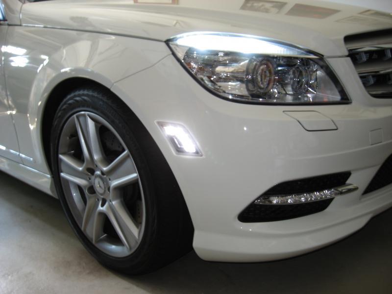 2008-2011 Mercedes C Class W204 DEPO LED Clear or Smoke Front Bumper Side Marker Light