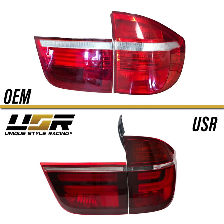 2007-2013 BMW E70 X5 OEM LCI Facelift Style Light Bar LED Smoke or Red/Clear Rear Tail Light Set Made by DEPO