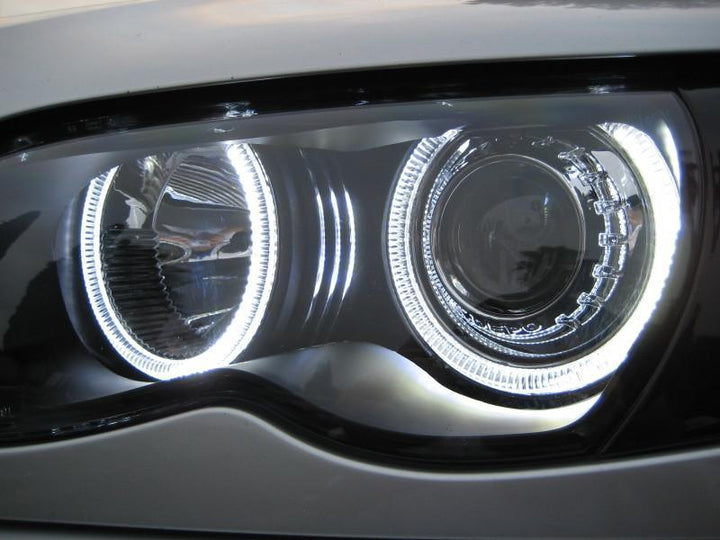 Unique Style Racing Limited Lifetime Warranty UHP (Ultra High Power) LED Angel Eye Halo Rings For DEPO or OEM BMW E46 Headlight