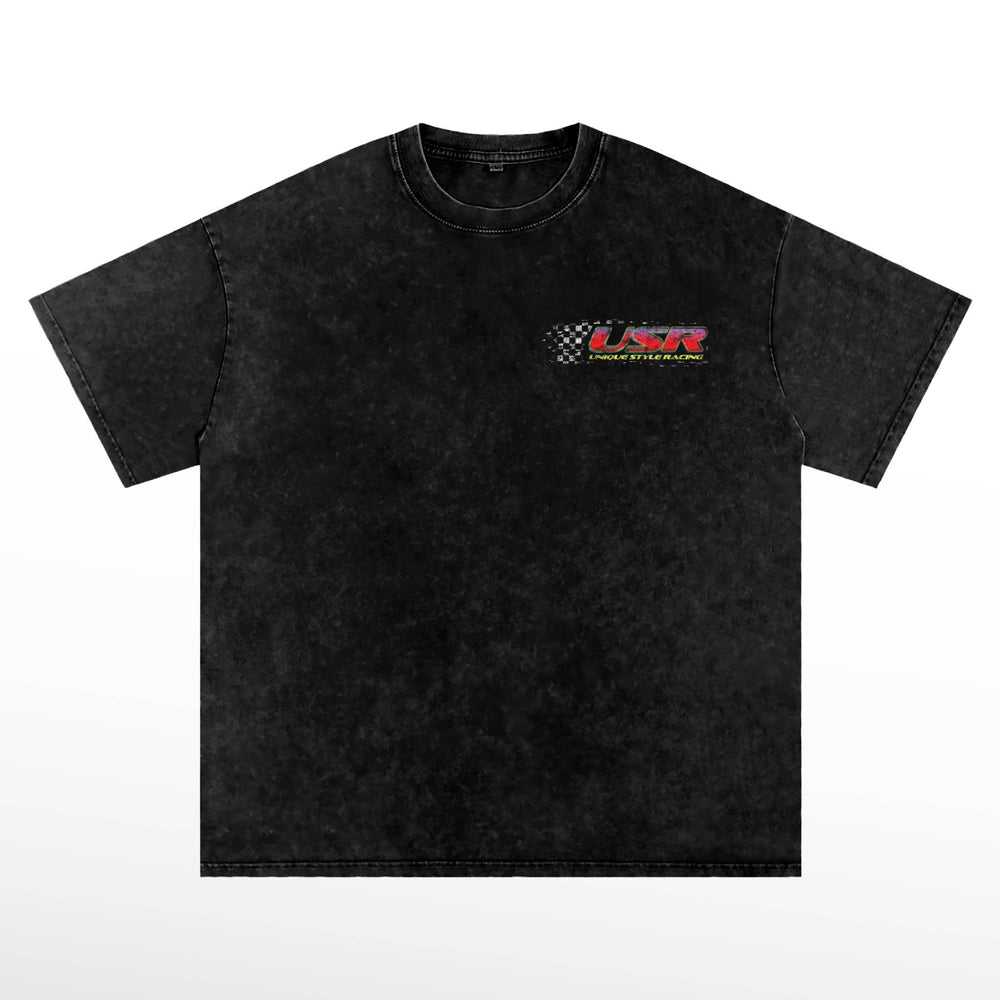 Vintage NASCAR Style USR Mustang Heavy - Weight T-Shirt