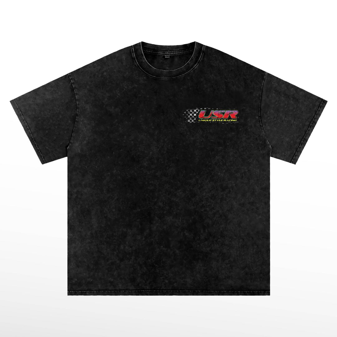Vintage NASCAR Style USR Mustang Heavy - Weight T-Shirt