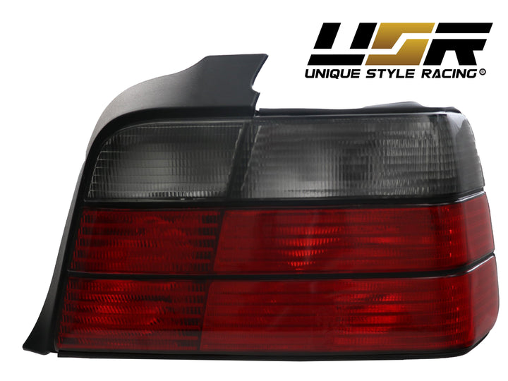 1992-1998 BMW E36 3 Series 4D Sedan Euro OEM Style Red/Clear or Red/Smoke or Full Smoke Rear Tail Light Made by DEPO