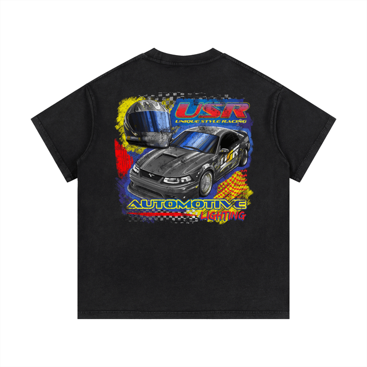Retro NASCAR Style Vintage USR Exclusive Heavy - Weight T-Shirt