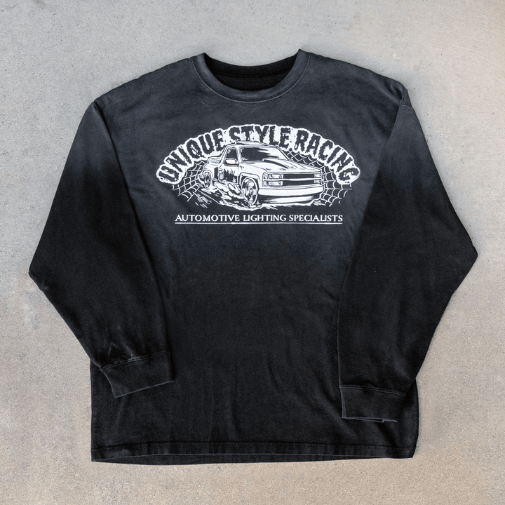 Halloween Merch Merchandise Skeleton Grim Reaper OBS Chevrolet CK Pickup Stepside step side Gradient Long sleeve Vintage Retro Loose Fit Baggy Street Wear Streetwear Skater Skate Grunge 90s 1990s 1990 cars automotive fuel car truck pick up

#color_black