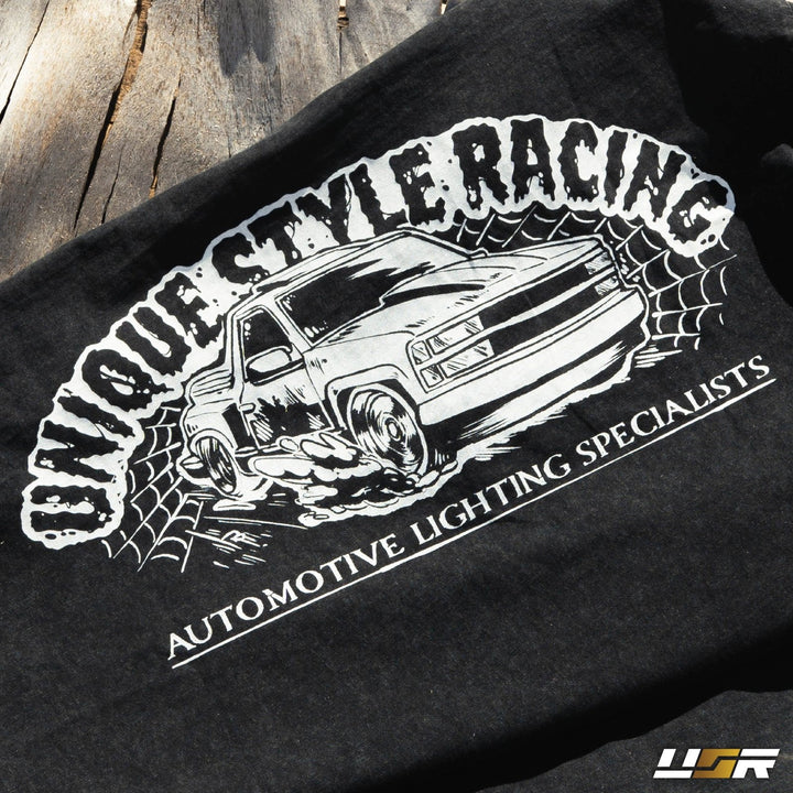 Halloween Merch Merchandise Skeleton Grim Reaper OBS Chevrolet CK Pickup Stepside step side Gradient Long sleeve Vintage Retro Loose Fit Baggy Street Wear Streetwear Skater Skate Grunge 90s 1990s 1990 cars automotive fuel car truck pick up

#color_black