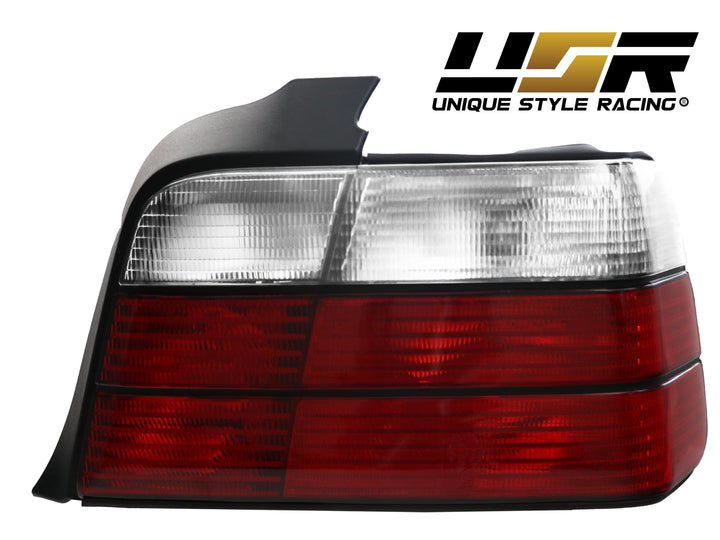 1992-1998 BMW E36 3 Series 4D Sedan Euro OEM Style Red/Clear or Red/Smoke or Full Smoke Rear Tail Light Made by DEPO