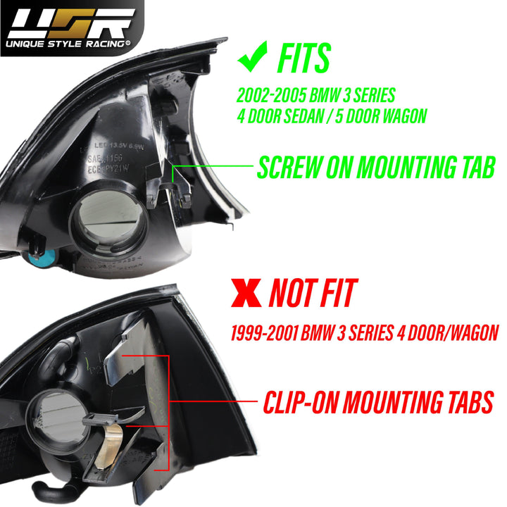 2002-2005 BMW 3 Series E46 4D / 5D LED Clear or Smoke Corner Signal Light - Made by DEPO