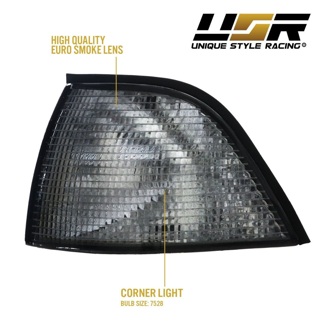 1992-1999 BMW E36 3 Series 2D Coupe & Convertible Euro Clear / Smoke / Dark Smoke Lens Corner Lights