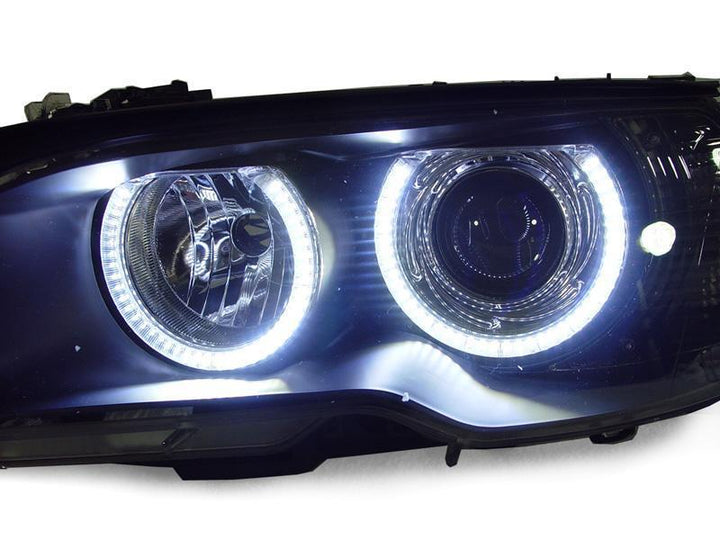2004-2006 BMW 3 Series E46 Facelift 2D Coupe / Cabrio UHP LED Angel Eyes Halo Projector Headlight - Made by DEPO
