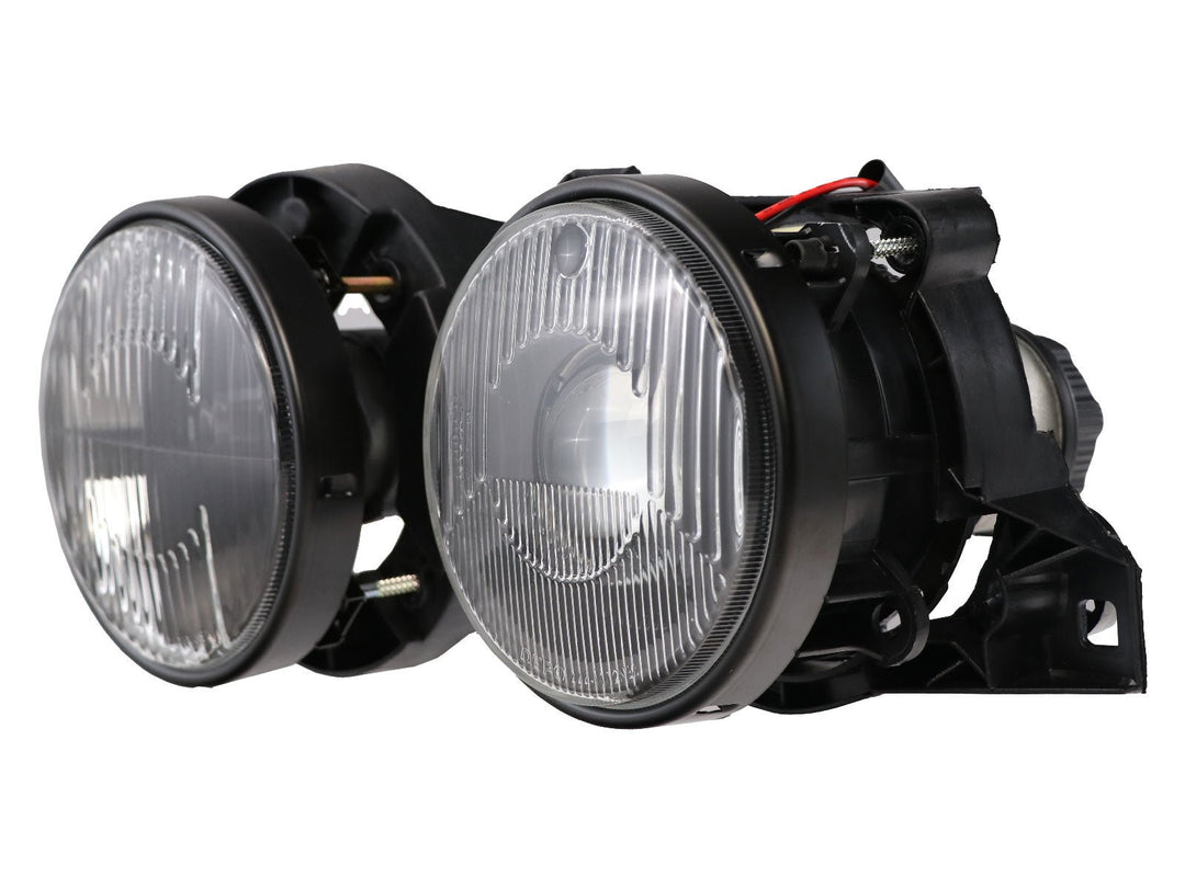 1984-1991 BMW E30 3 Series Euro Smiley Cross Hair Projector Glass Lens Headlights - Made by DEPO