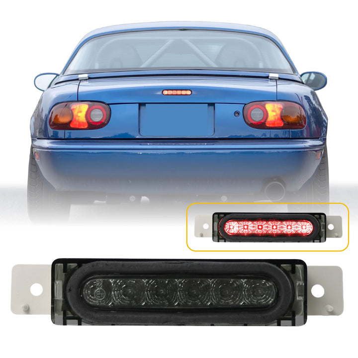 1990-1997 Mazda Miata MX5 MX5 Mk1 OE Replacement LED Smoke Lens 3rd Brake Light