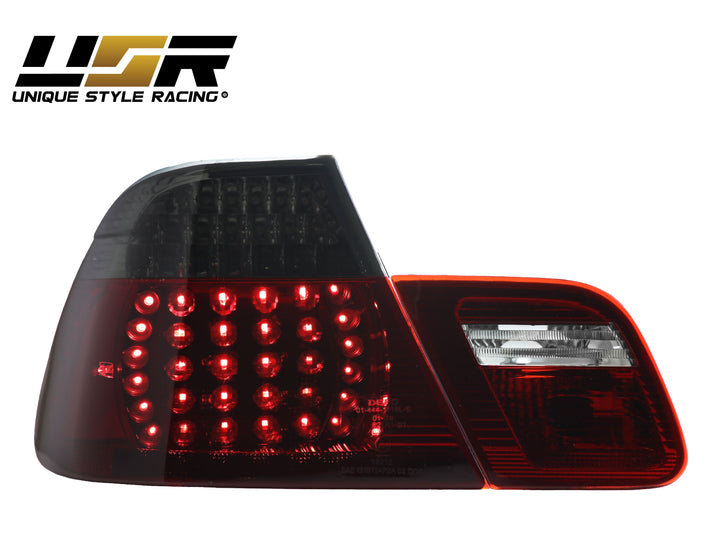 2004-2006 BMW E46 3 Series 2D Coupe Red/Clear OR Red/Smoke LED Tail Light - Made by DEPO
