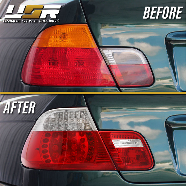 2000-2003 BMW E46 3 Series 2 Door Coupe Red/Clear or Red/Smoke LED Tail Light Made By DEPO