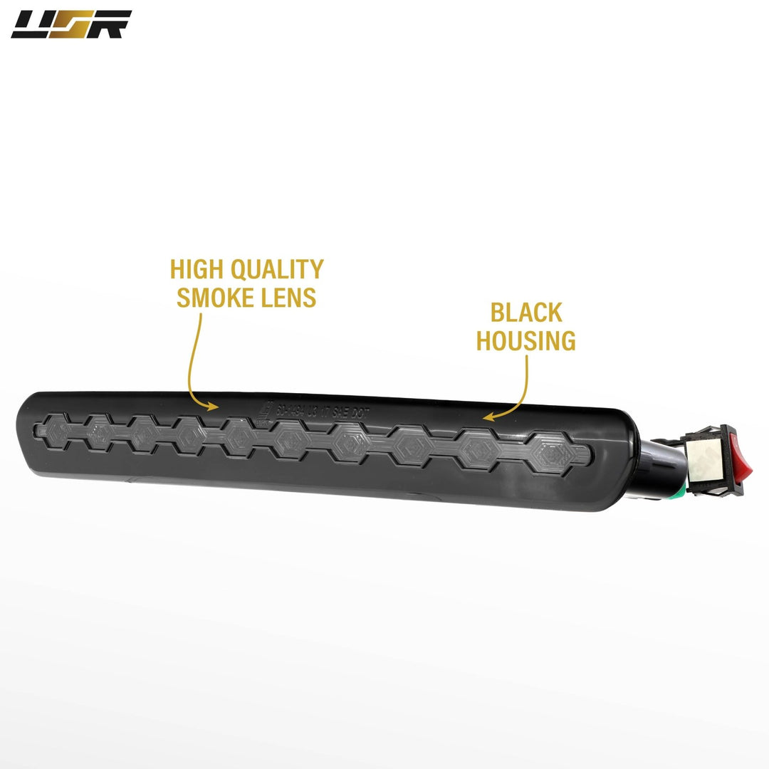 2016-2018 Chevy Camaro Smoke Lens Darkened Rear LED 3rd Brake Light with F1 Flash Option