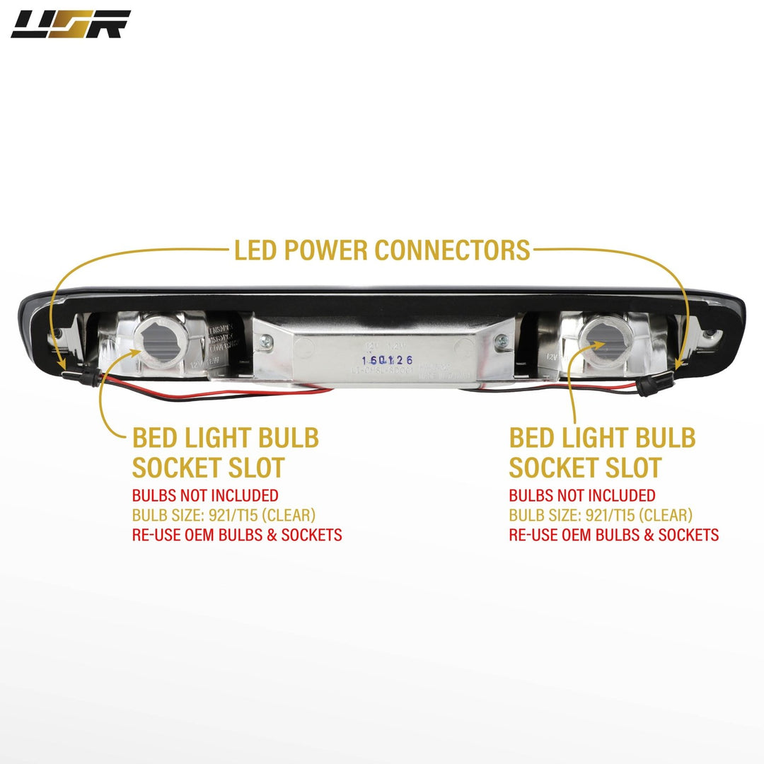 1992 1993 1994 1995 1996 1997 1998 1999 2000 2001 2002 2003 2004 2005 2006 Chevy Silverado Crystal Smoke LED 3rd Brake Light