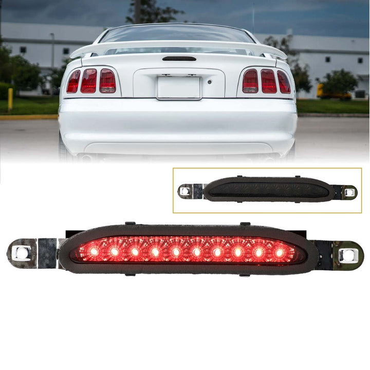 1994 - 1998 Ford Mustang V6 GT Smoke Lens Red LED Rear 3rd Brake Tail Light