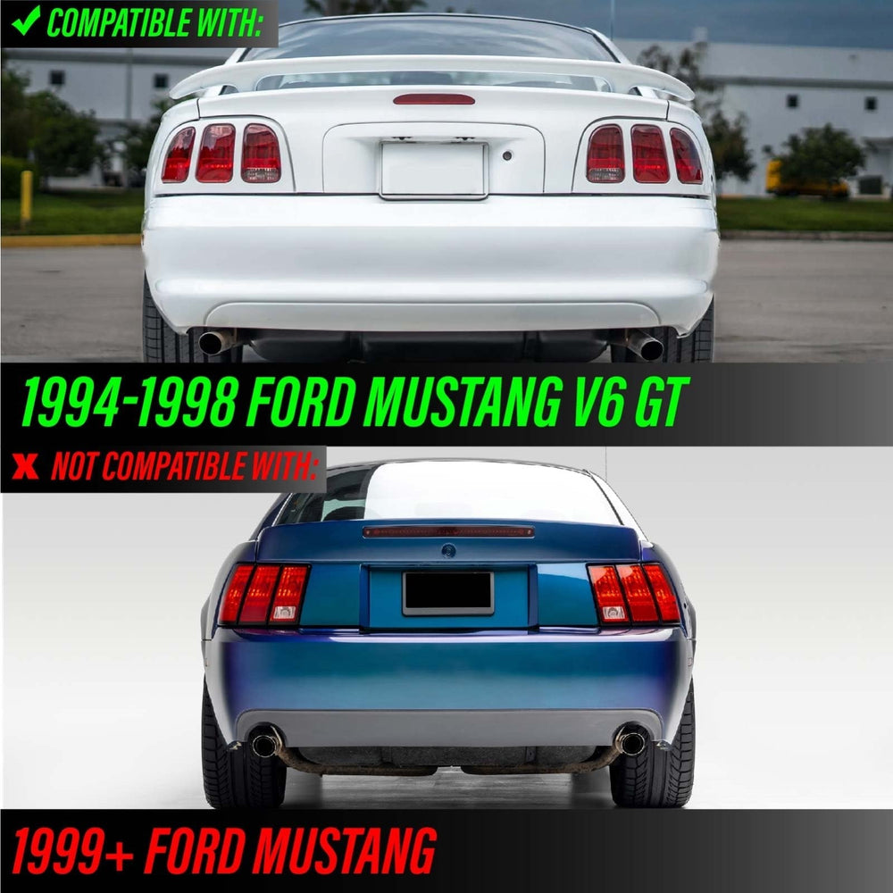 1994 - 1998 Ford Mustang V6 GT Smoke Lens Red LED Rear 3rd Brake Tail Light