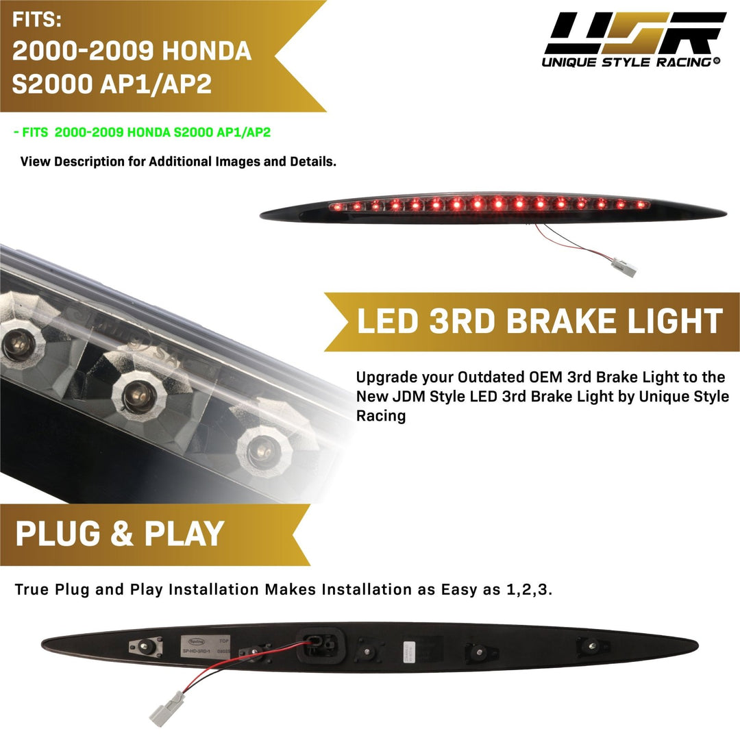 2000 - 2009 Honda S2000 AP1/AP2 JDM Style OEM Replacement Smoke LED 3rd Third Brake Light