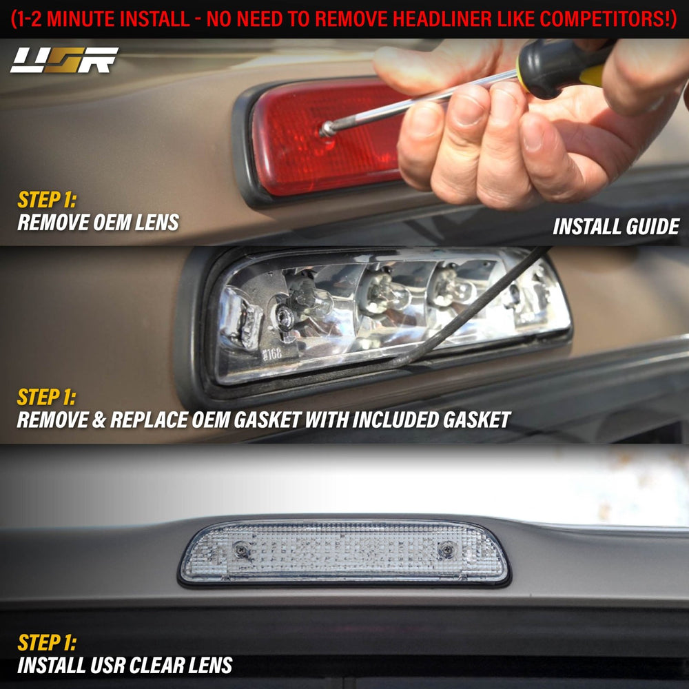1995 1996 1997 1998 1999 2000 2001 2002 2003 2004 Toyota Tacoma Clear, Smoke or Red Lens 3rd Brake Light with Gasket

#lens-color_clear-lens