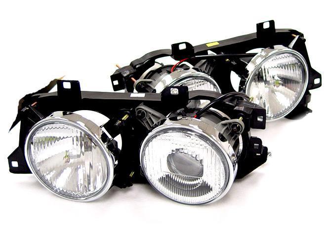 1989-1996 BMW E34 5 Series / E32 7 Series DEPO Euro Smiley GLASS Lens Projector Headlight