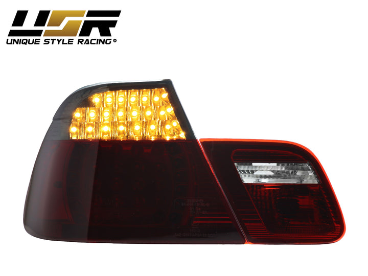 2004-2006 BMW E46 3 Series 2D Coupe Red/Clear OR Red/Smoke LED Tail Light - Made by DEPO