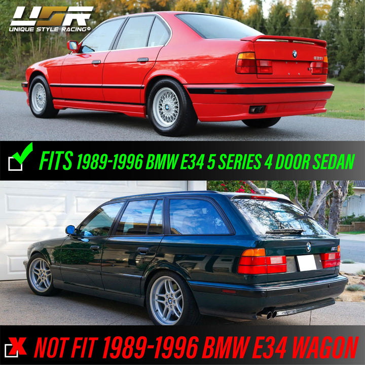 1989-1996 BMW E34 5 Series 4 Door Sedan Red/Clear Tail Light Made by DEPO
