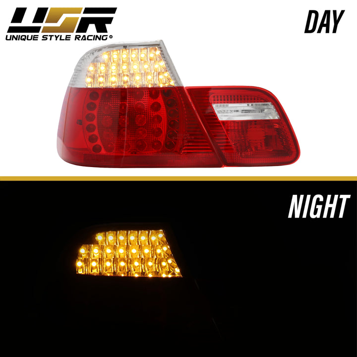 2000-2003 BMW E46 3 Series 2 Door Coupe Red/Clear or Red/Smoke LED Tail Light Made By DEPO