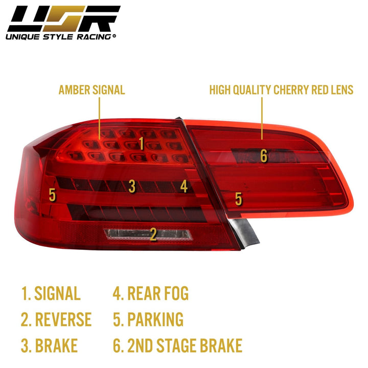 2007 - 2010 BMW 3 Series E92 2D Coupe Euro OEM LCI Styl 4 Pieces LED Tail Light