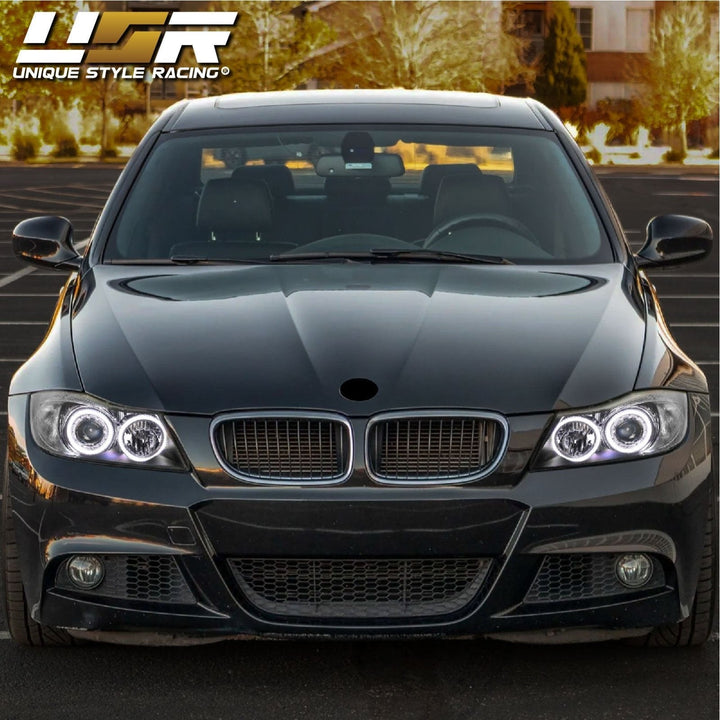 2009-2011 BMW 3 Series E90 / E91 DEPO Projector UHP LED Angel Halo Headlight With Clear Corner