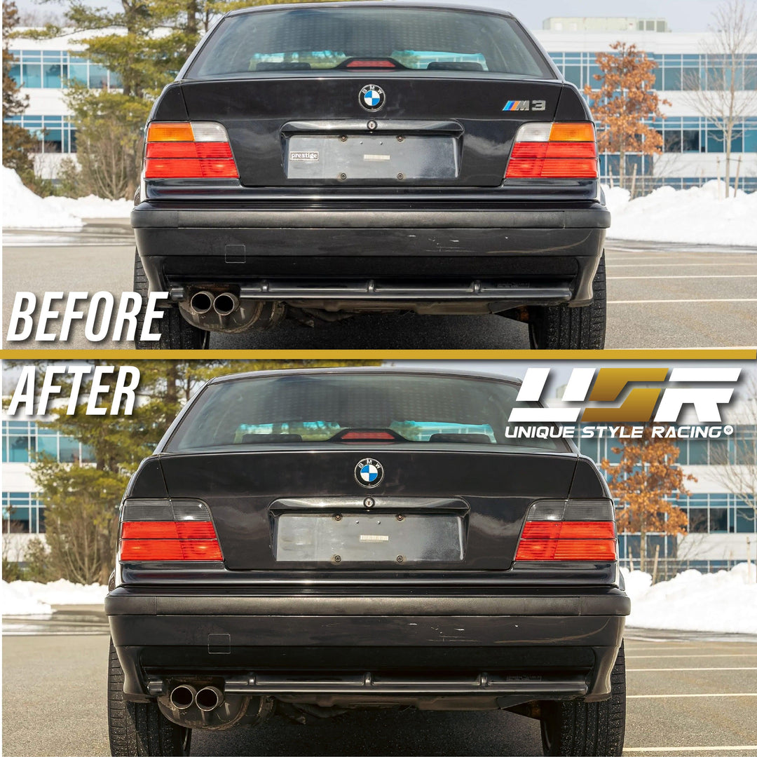 1992-1998 BMW E36 3 Series 4D Sedan Euro OEM Style Red/Clear or Red/Smoke or Full Smoke Rear Tail Light Made by DEPO